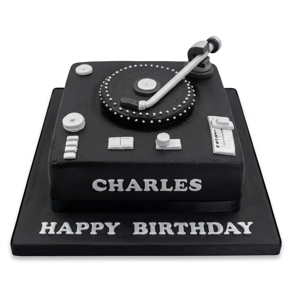 DJ Turntable Birthday Cake for Men