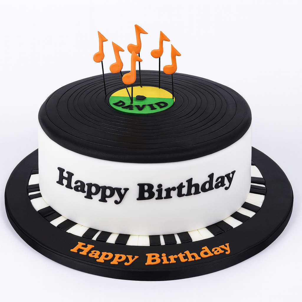 Vinyl record cake