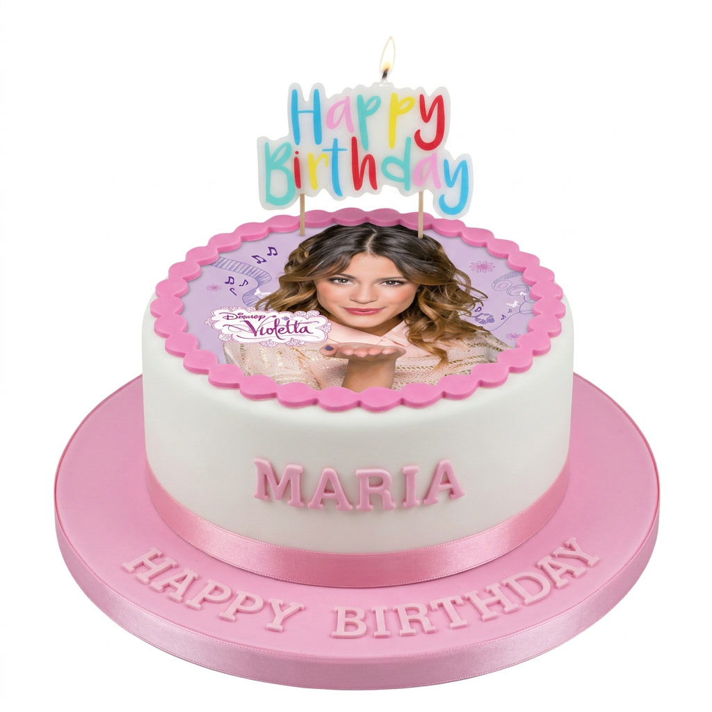 Disney Violetta Photo Birthday Cake for Girls
