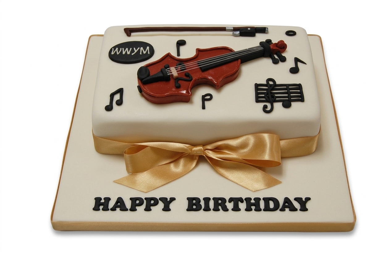 Musical Violin Birthday Cake