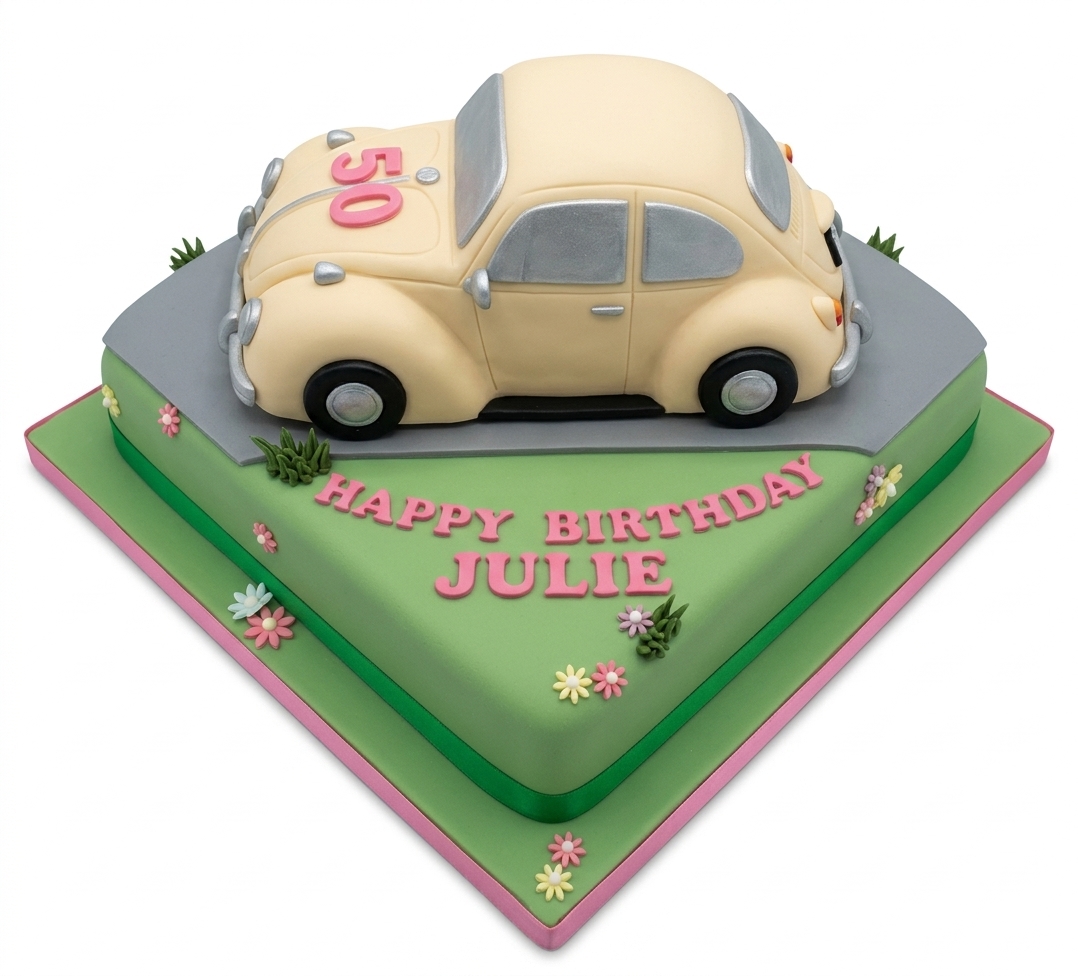 Volkswagen Beetle Car Birthday Cake