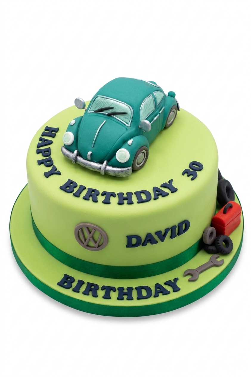 Classic Volkswagen Beetle Birthday Cake