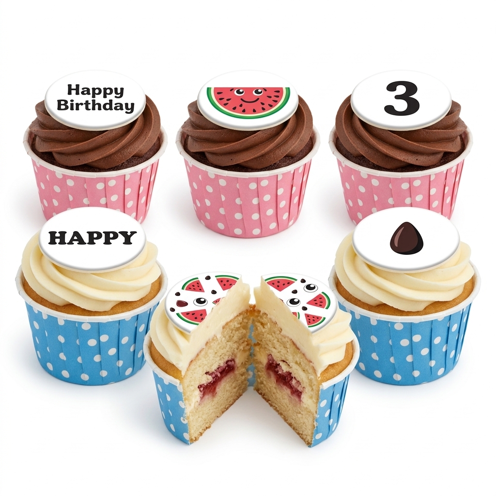 Watermelon Birthday Cupcakes for Kids