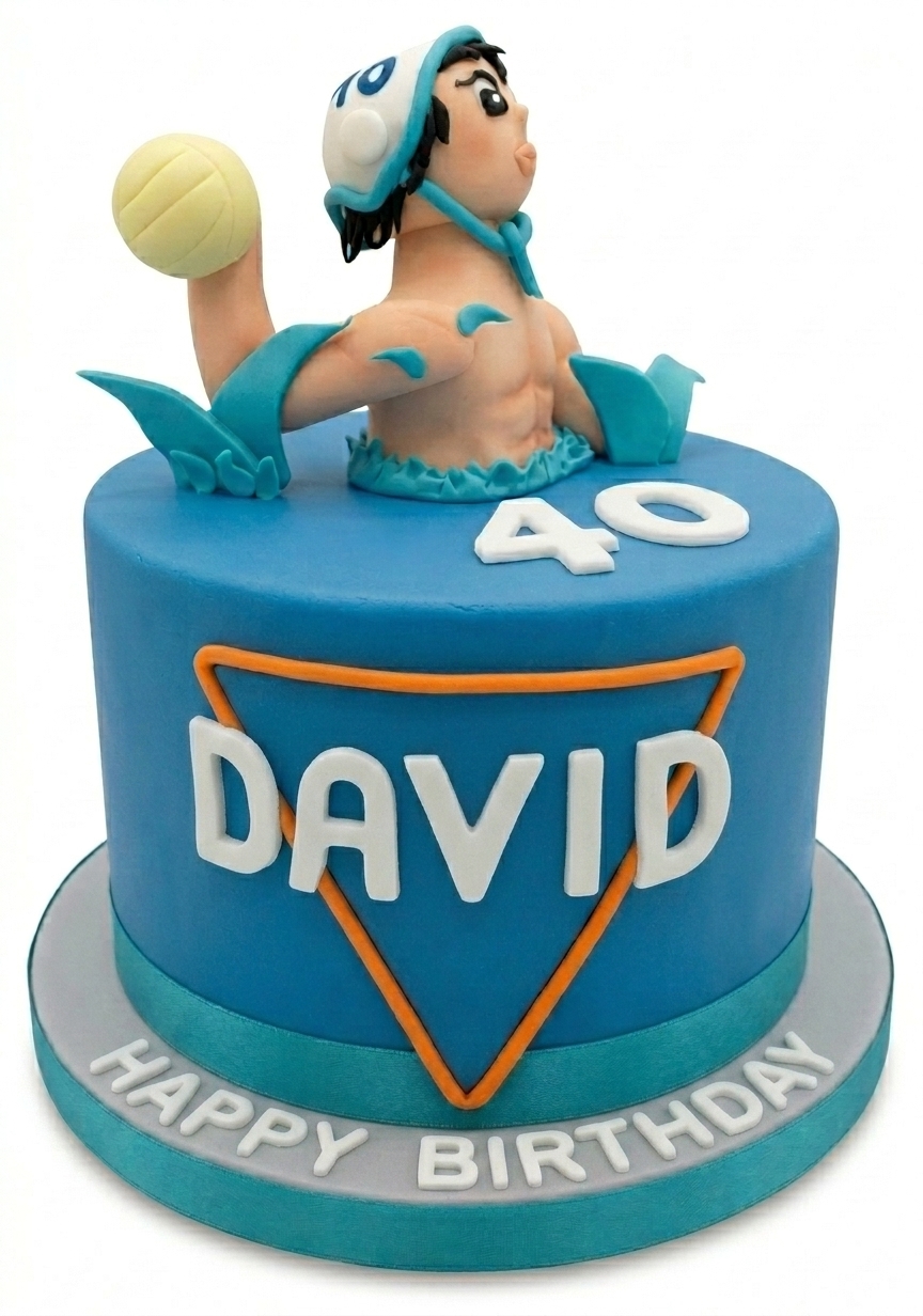 Waterpolo Birthday Cake for Him with Custom Age