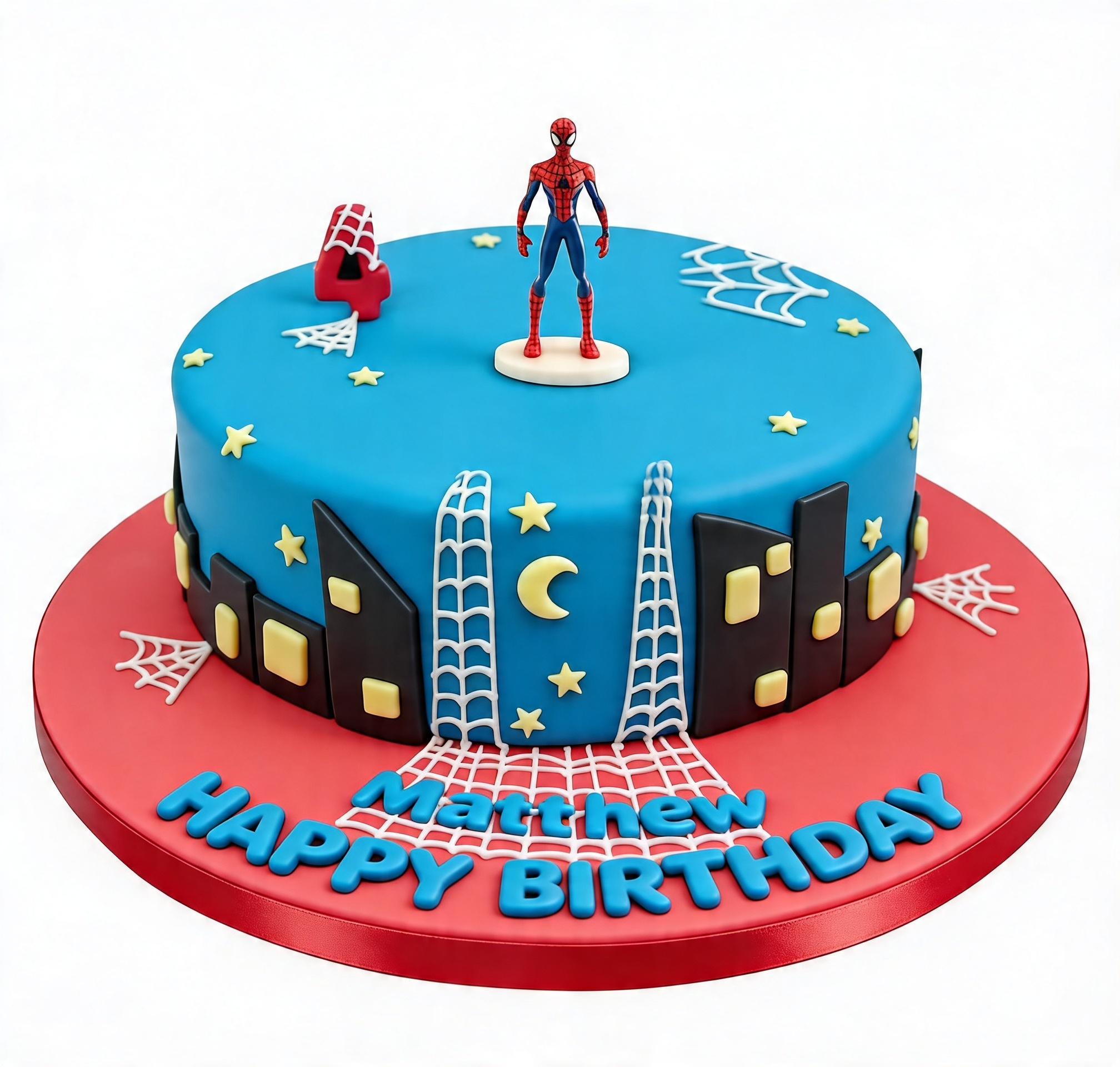 Spiderman Cityscape Birthday Cake
