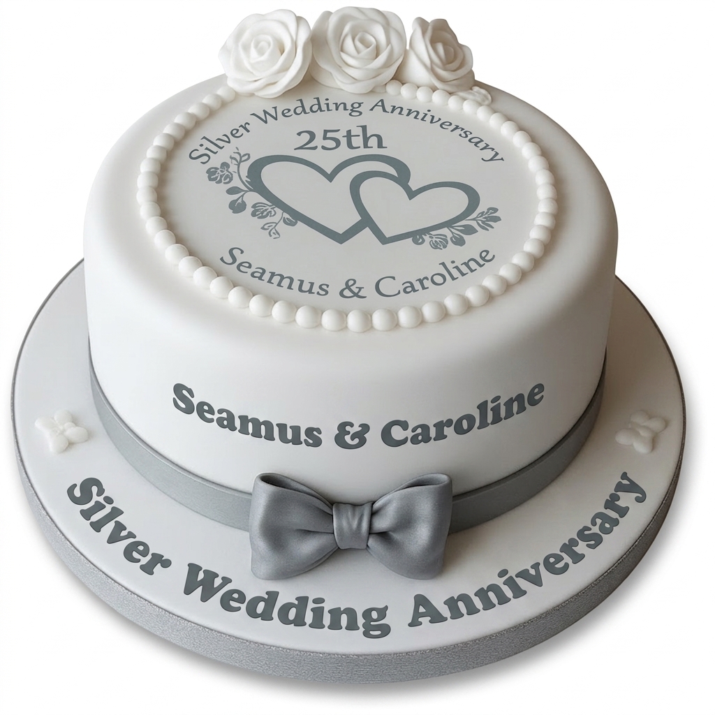 25th Silver Wedding Anniversary Cake