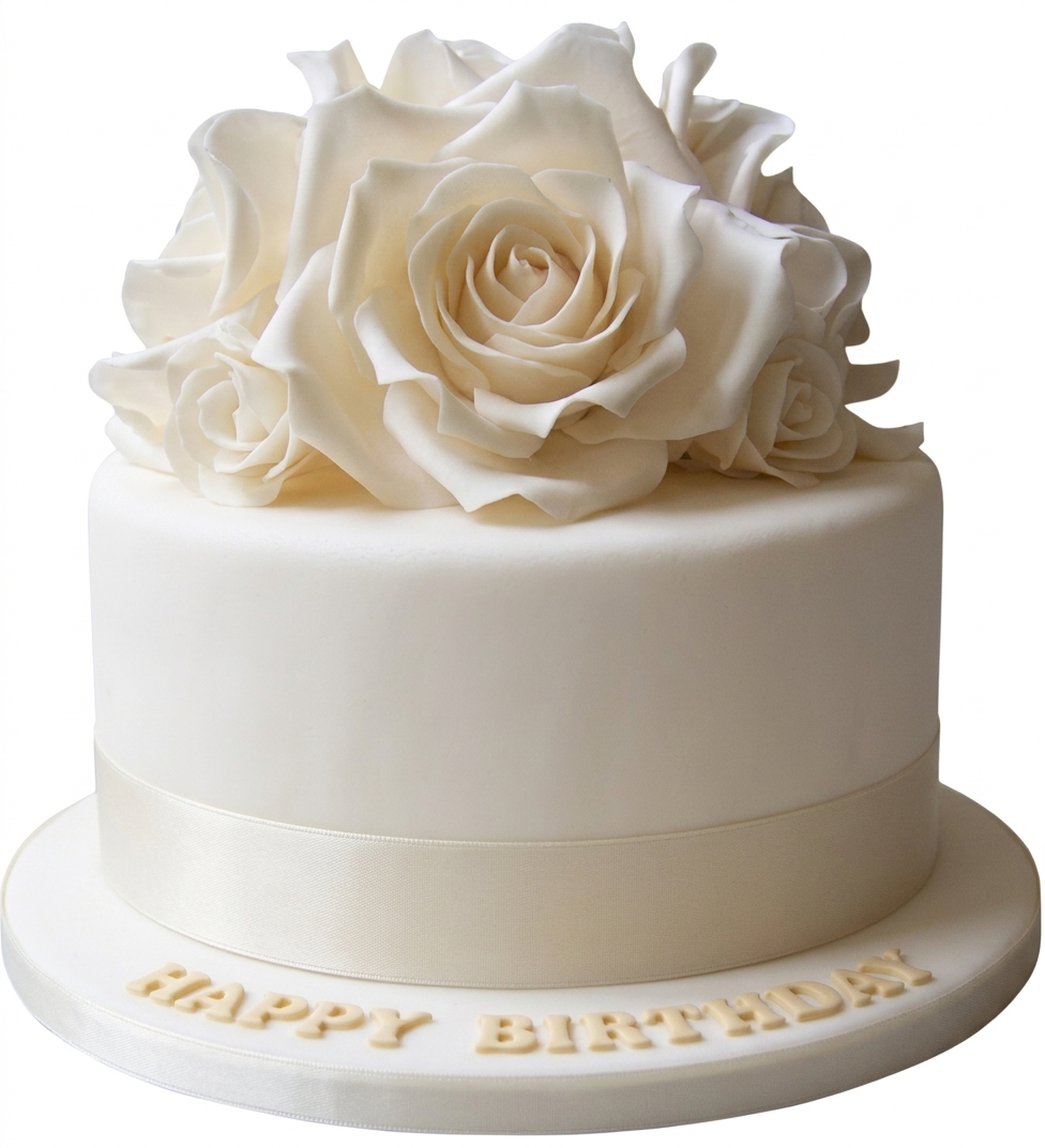 Elegant Floral Rose Birthday Cake for Her