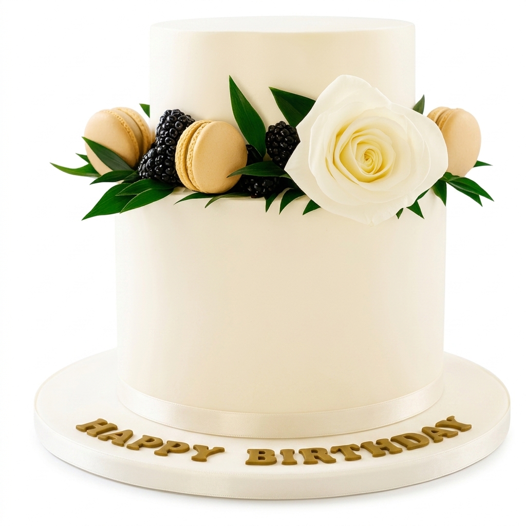 Elegant Floral Birthday Cake for Her
