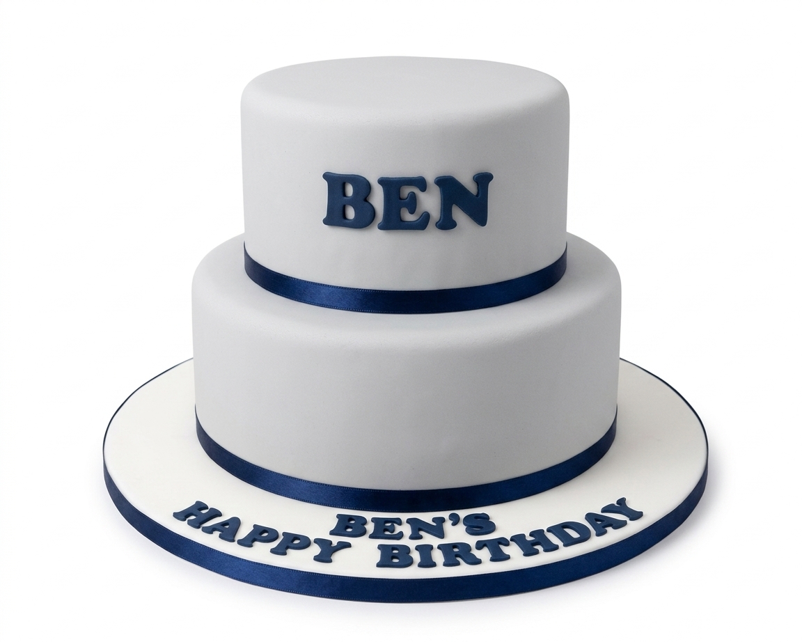 Elegant Two Tier Birthday Cake For Him