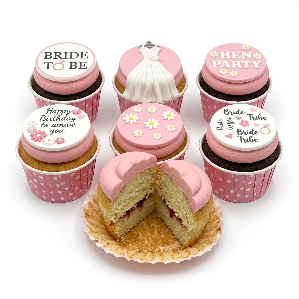 Pink Bridal Shower & Hen Party Cupcakes