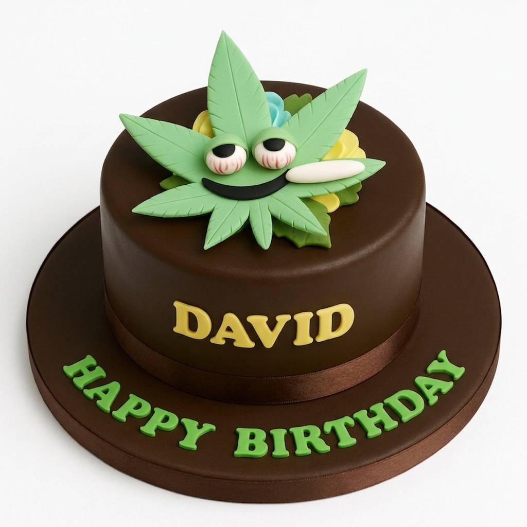 Novelty Weed Leaf Birthday Cake