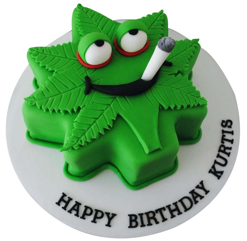 Weed shaped cake