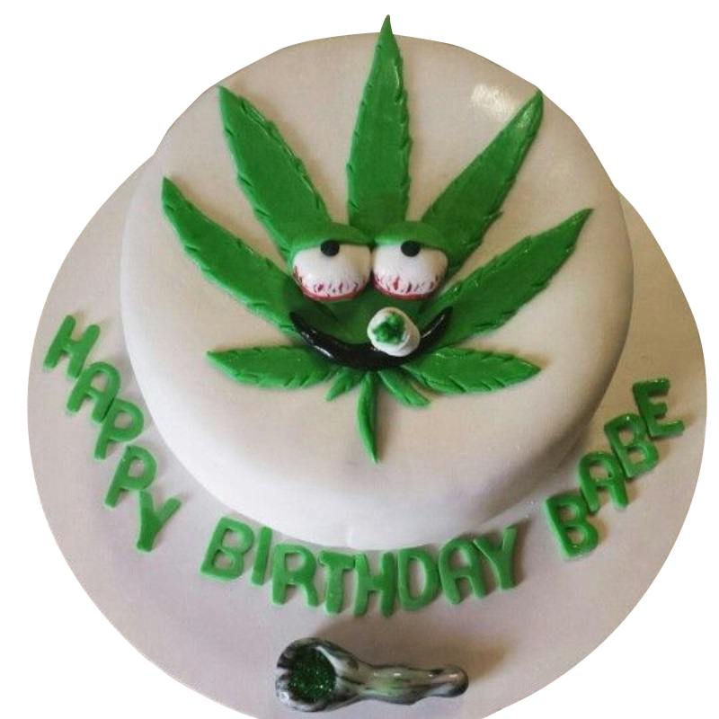 Weed shaped cake