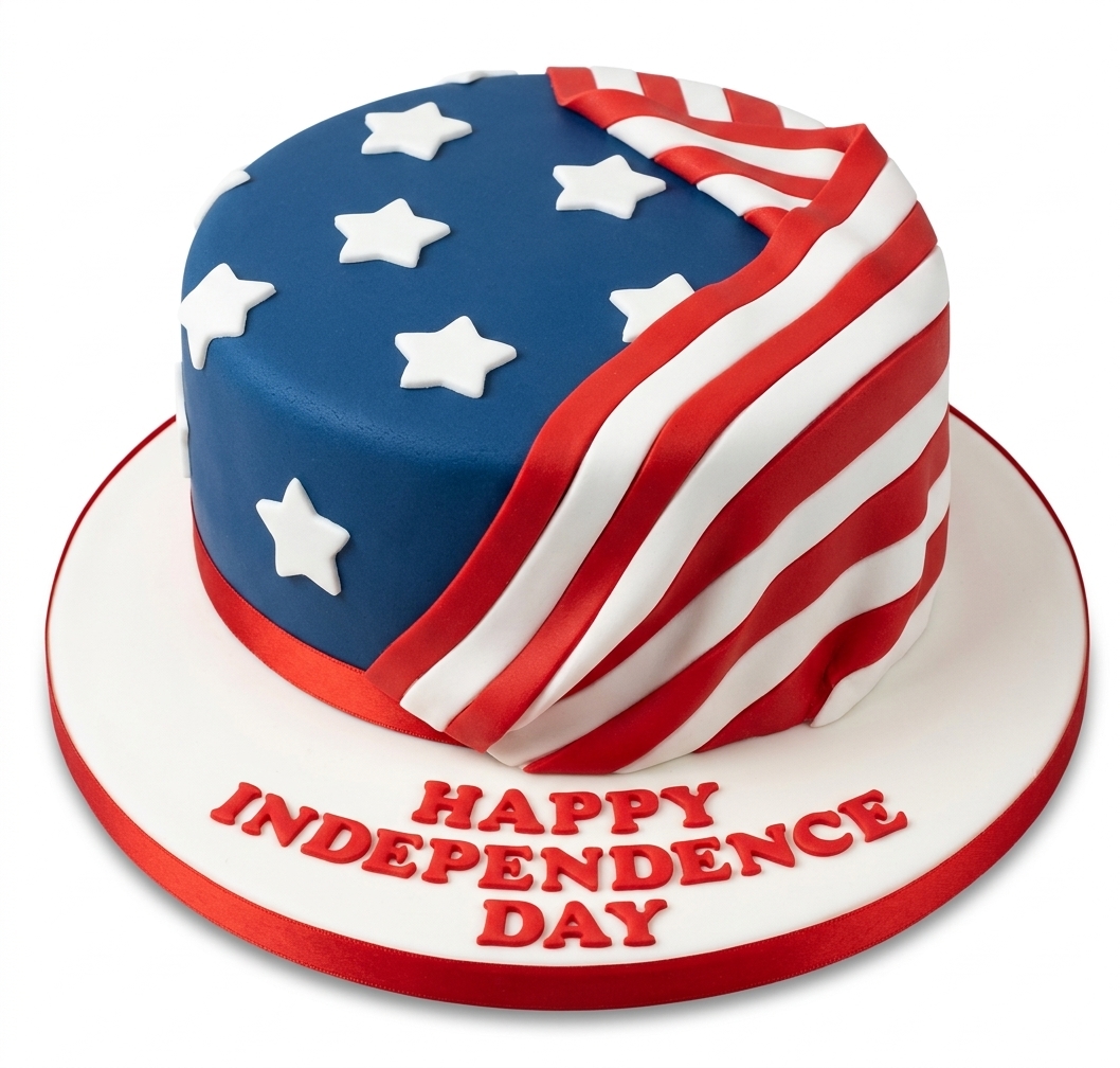 Independence Day American Flag Cake