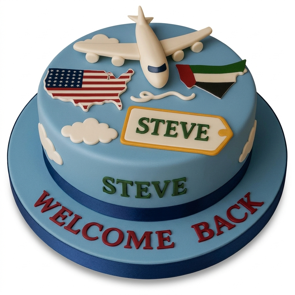 Welcome Home Travel Theme Cake