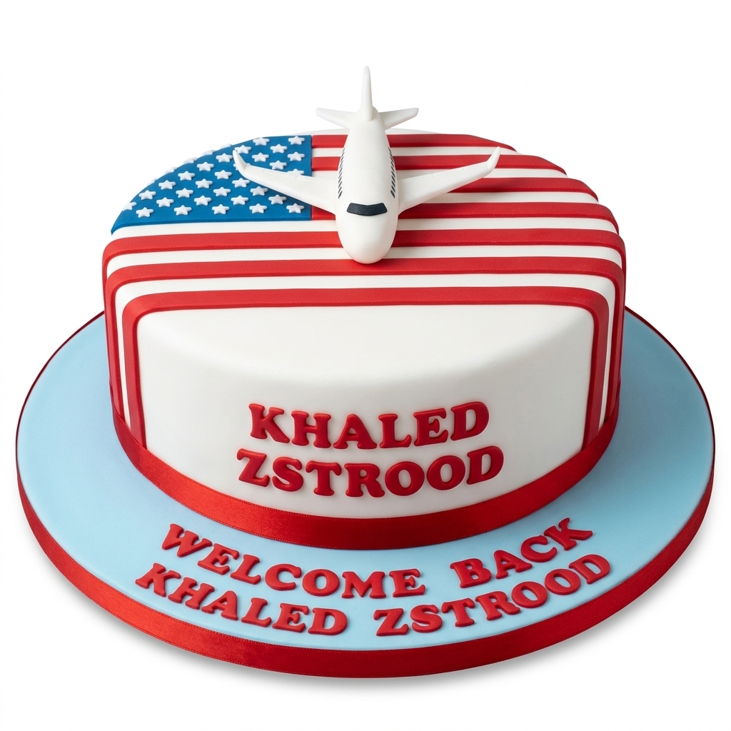 USA Flag Welcome Home Cake