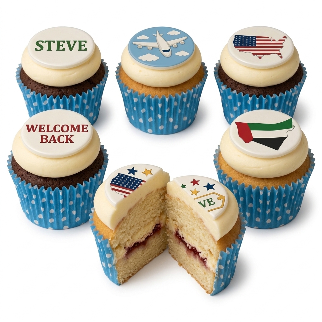 Welcome Home Travel Theme Cupcakes