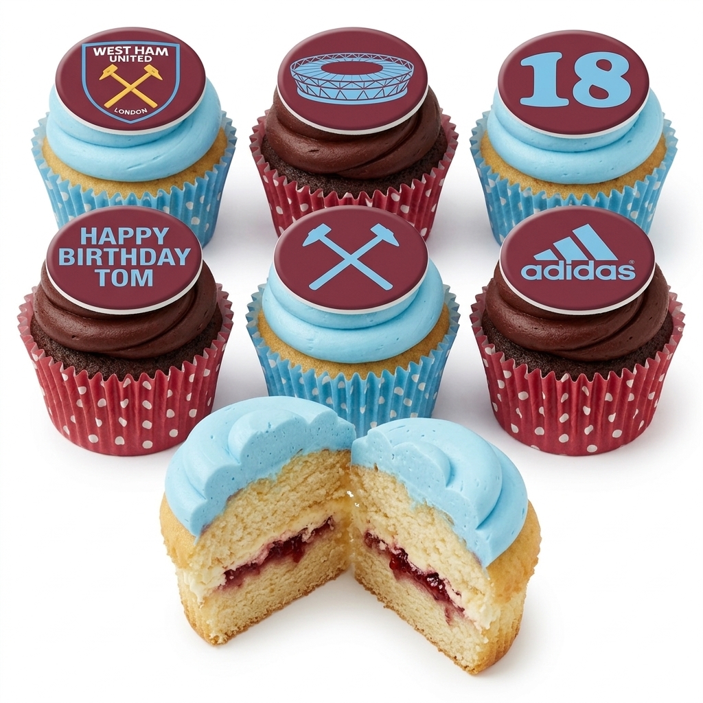 West Ham United Football Birthday Cupcakes