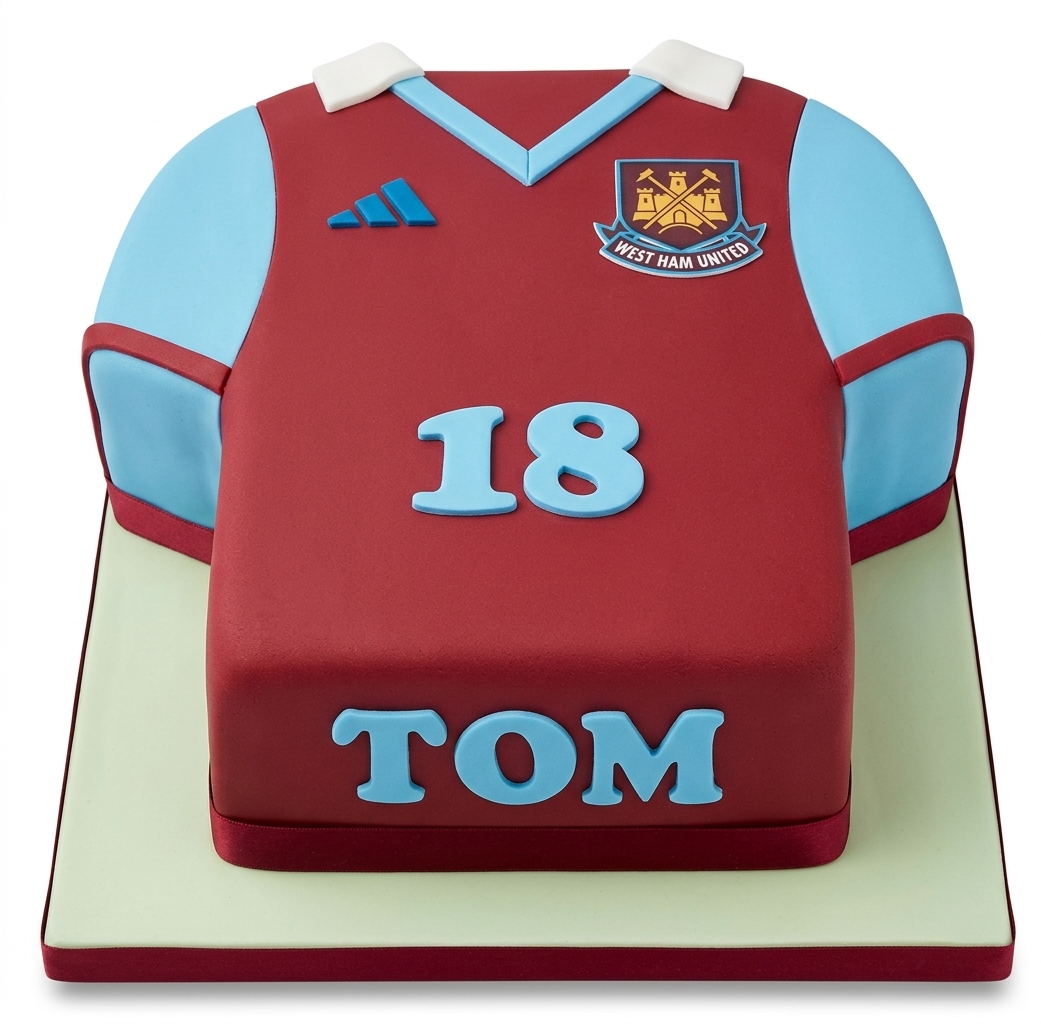 West Ham United Football Jersey Birthday Cake