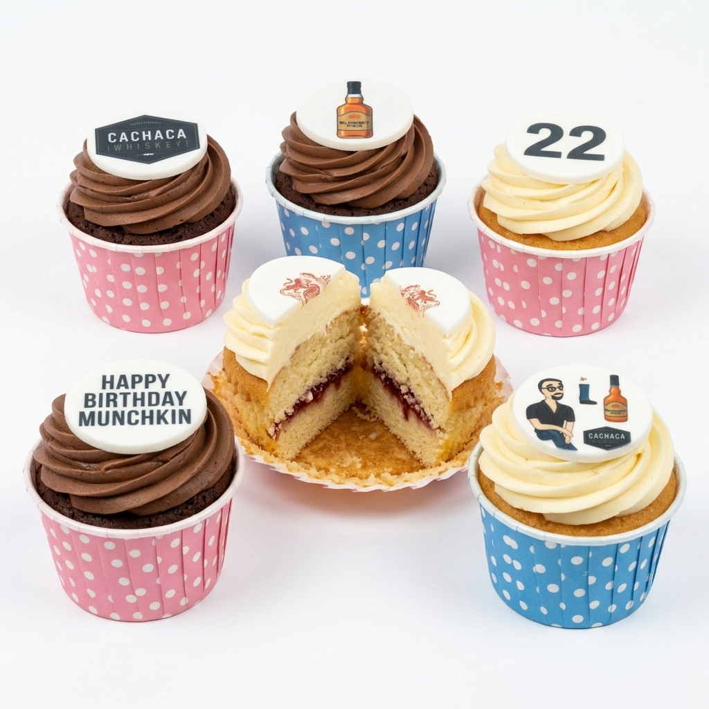 Alcohol Theme Birthday Cupcakes for Him