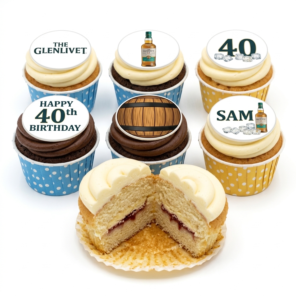Glenlivet Whisky Theme Birthday Cupcakes