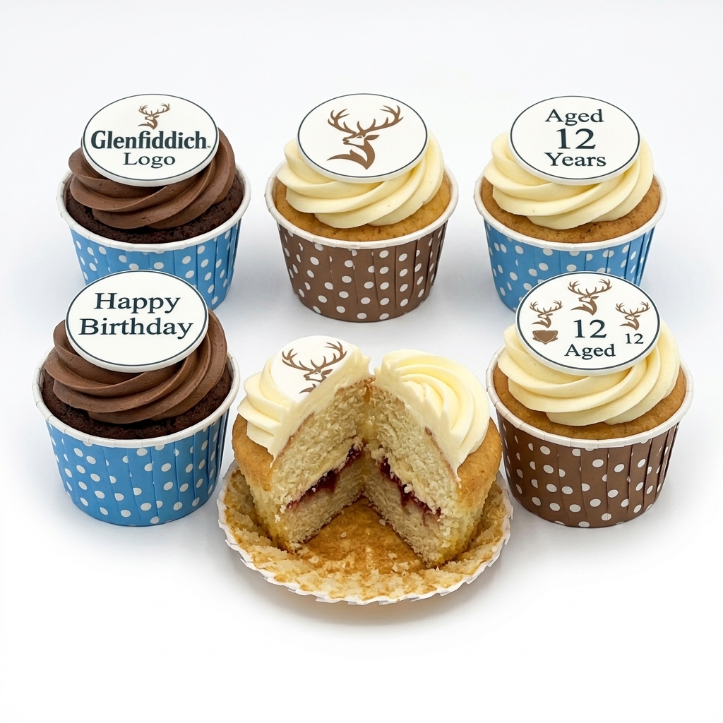 Glenfiddich Whisky Theme Birthday Cupcakes