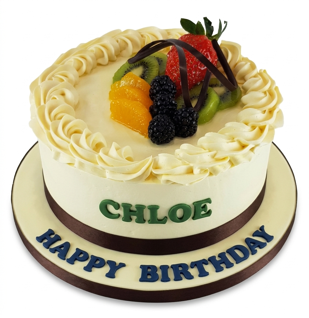 Fresh Fruits Birthday Cake