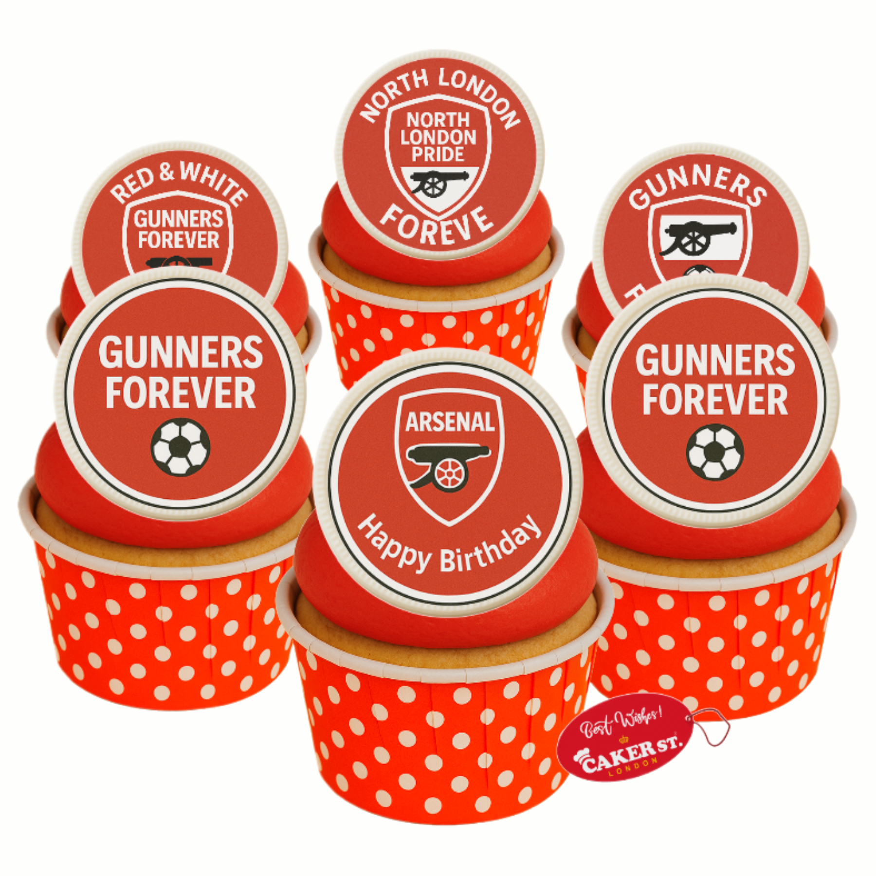 White Chocolate Arsenal Football Cupcakes 