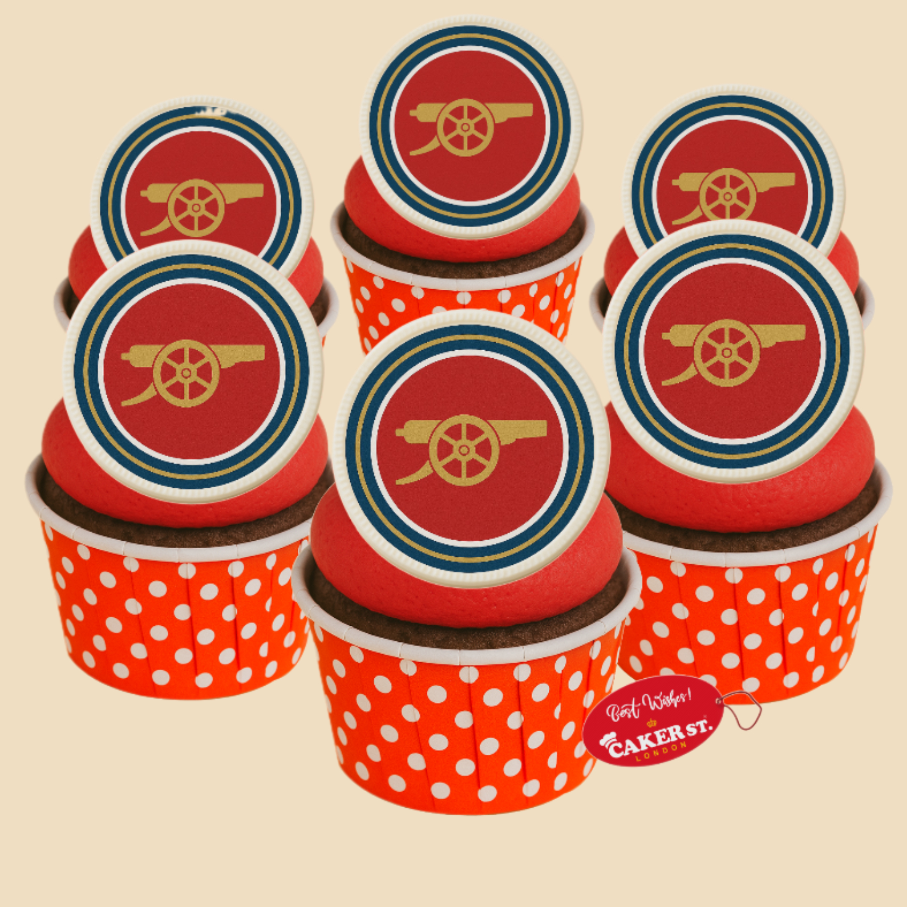 White Chocolate Arsenal Football Cupcakes 