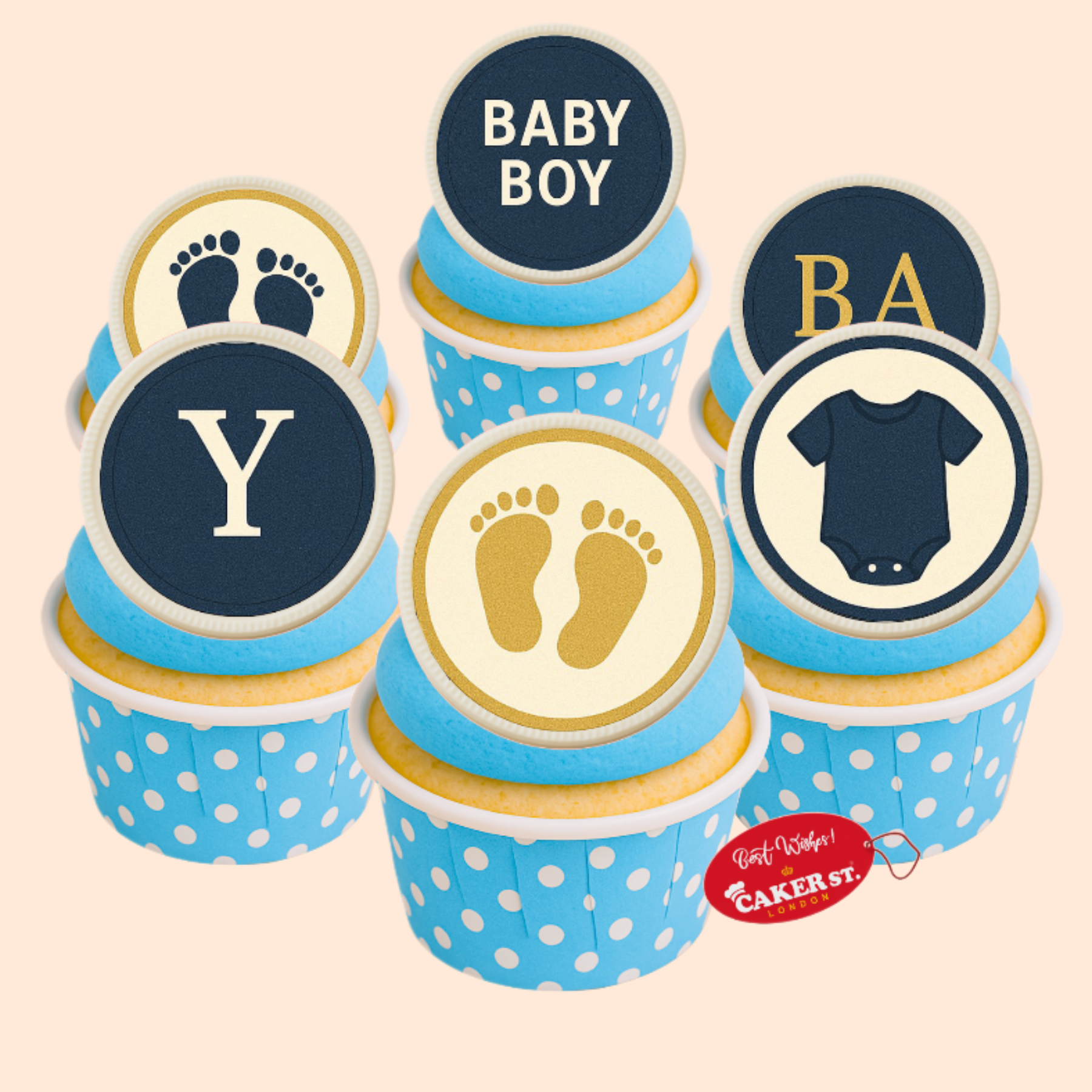 White Chocolate Baby Shower Cupcakes For Boys