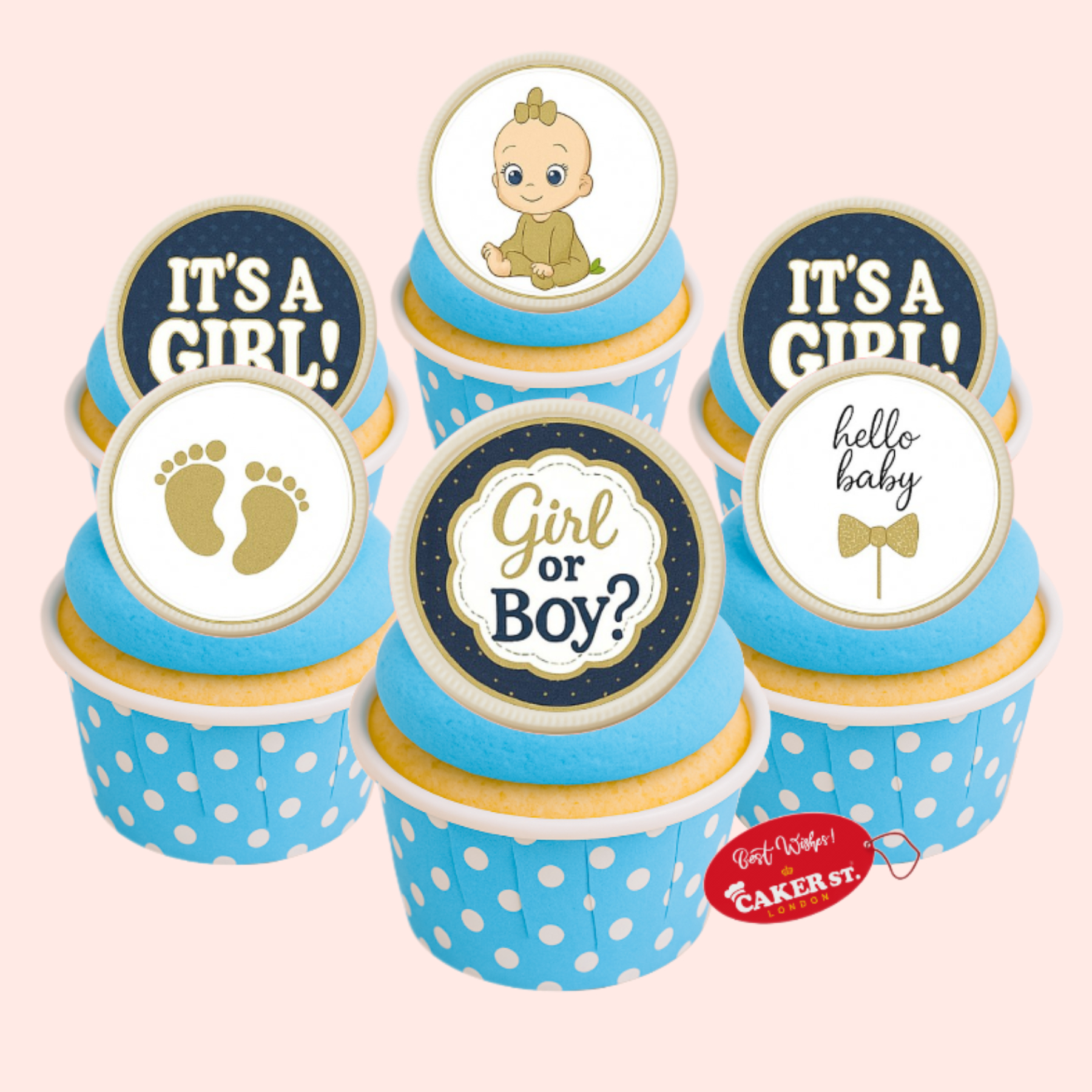 White Chocolate Baby Shower Cupcakes For Girls