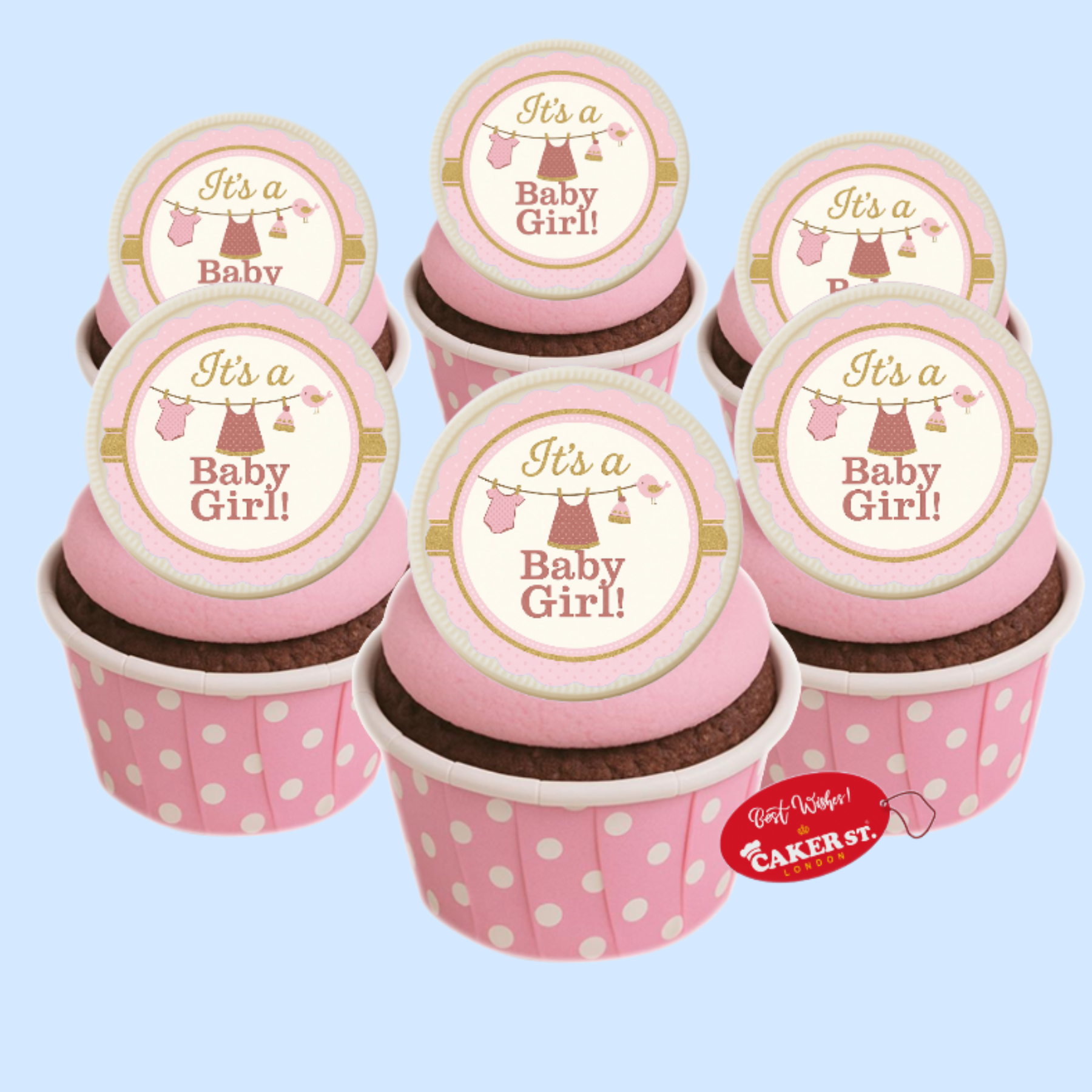 White Chocolate Baby Shower Cupcakes For Girls