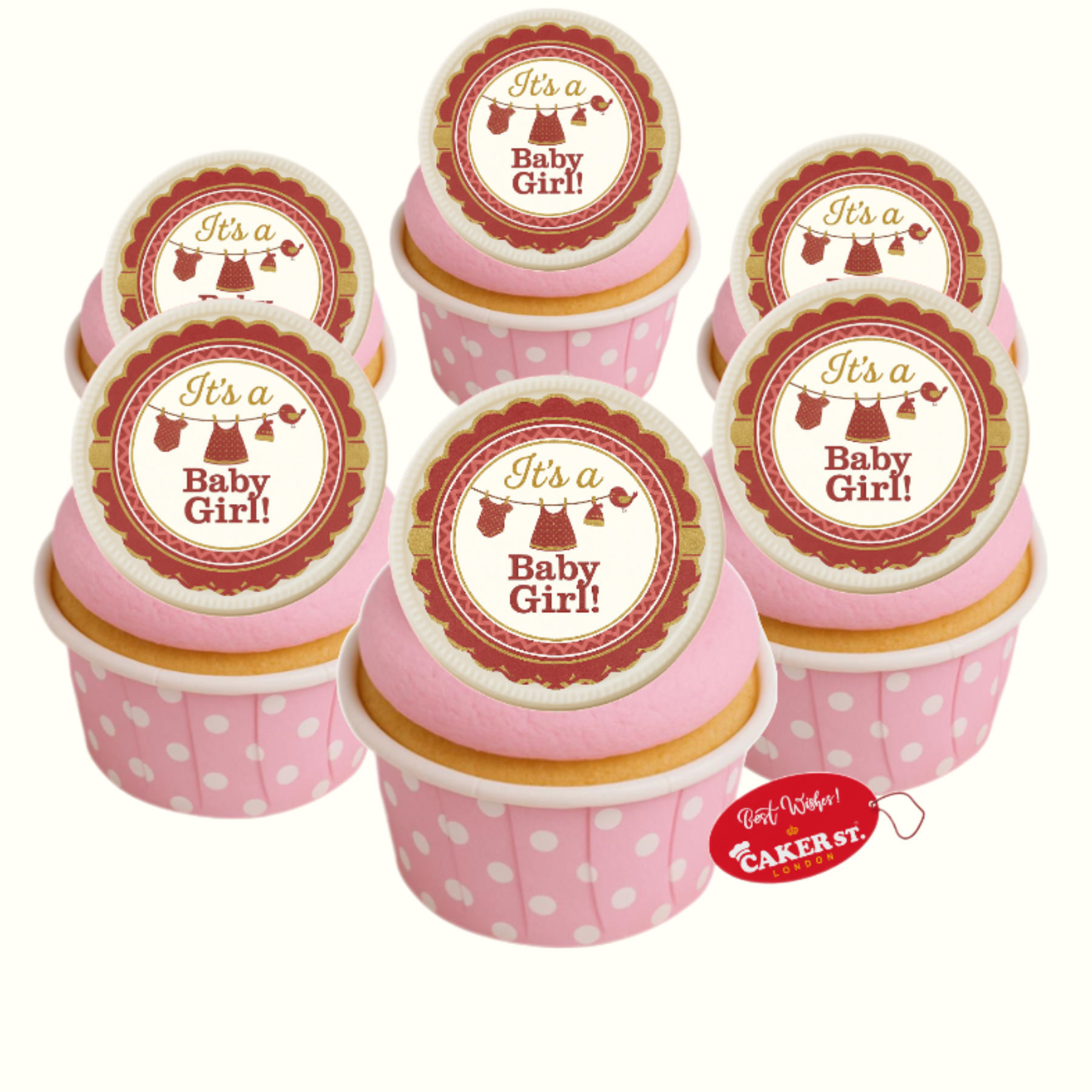 White Chocolate Baby Shower Cupcakes For Girls