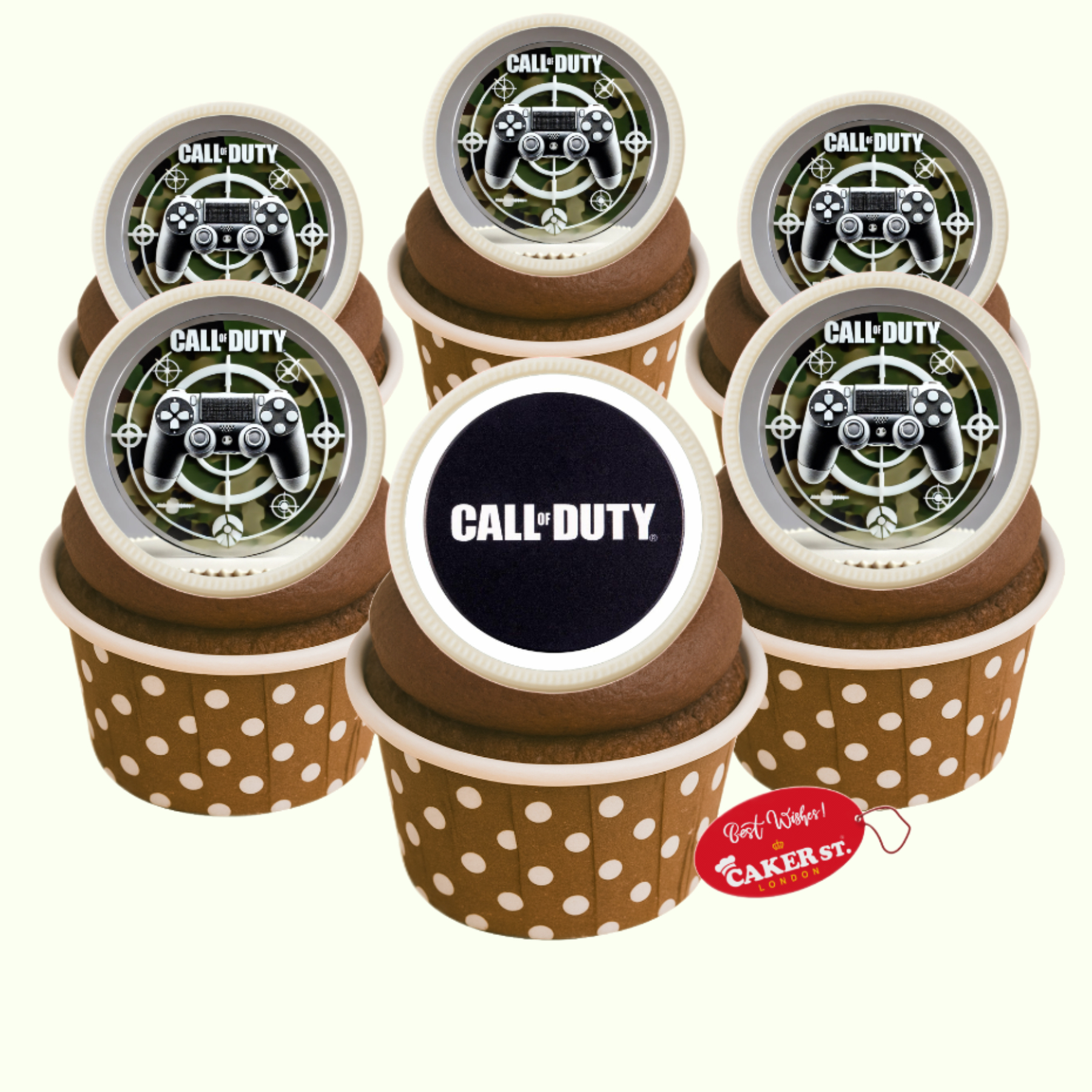 White Chocolate Call of Duty Themed Cupcakes