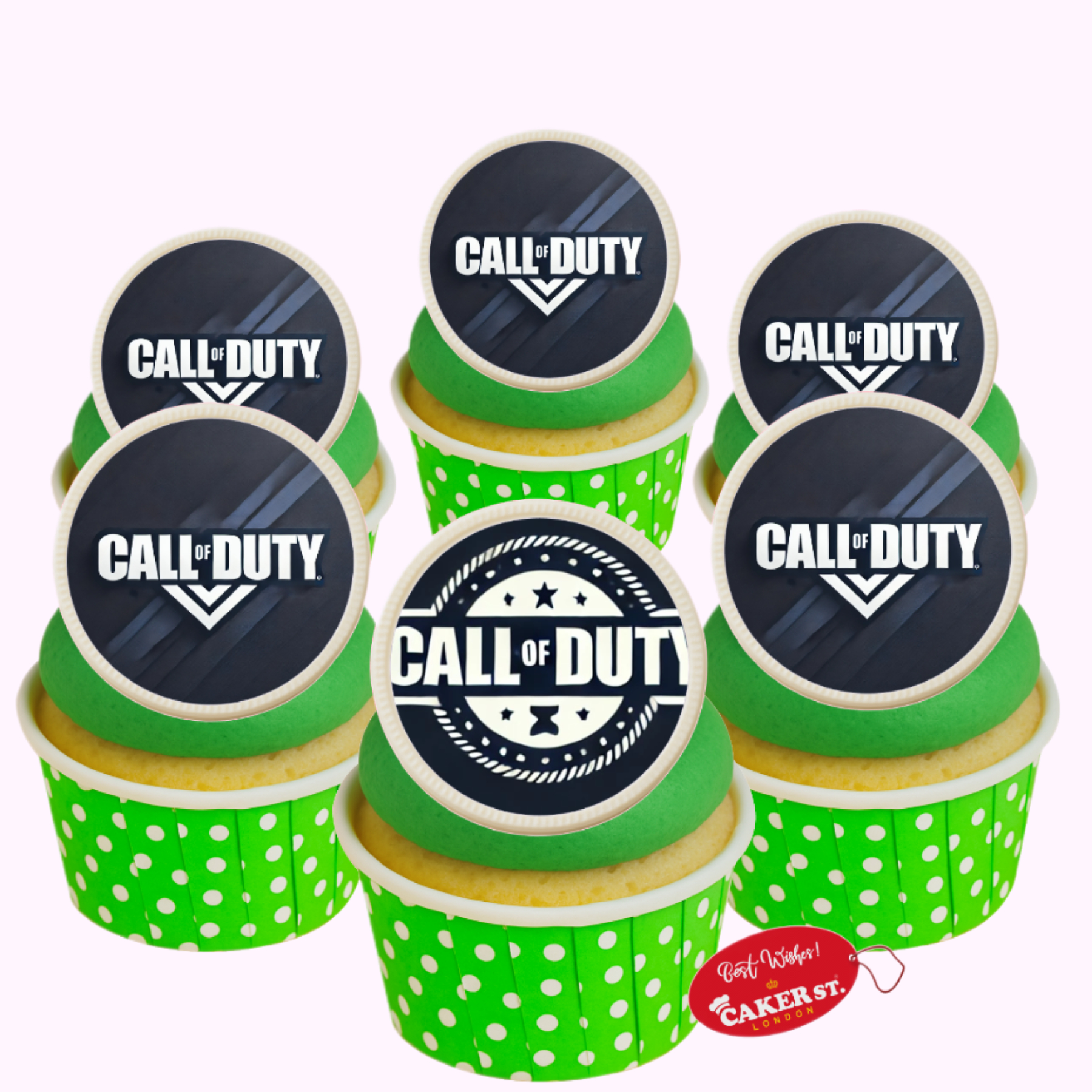White Chocolate Call of Duty Themed Cupcakes