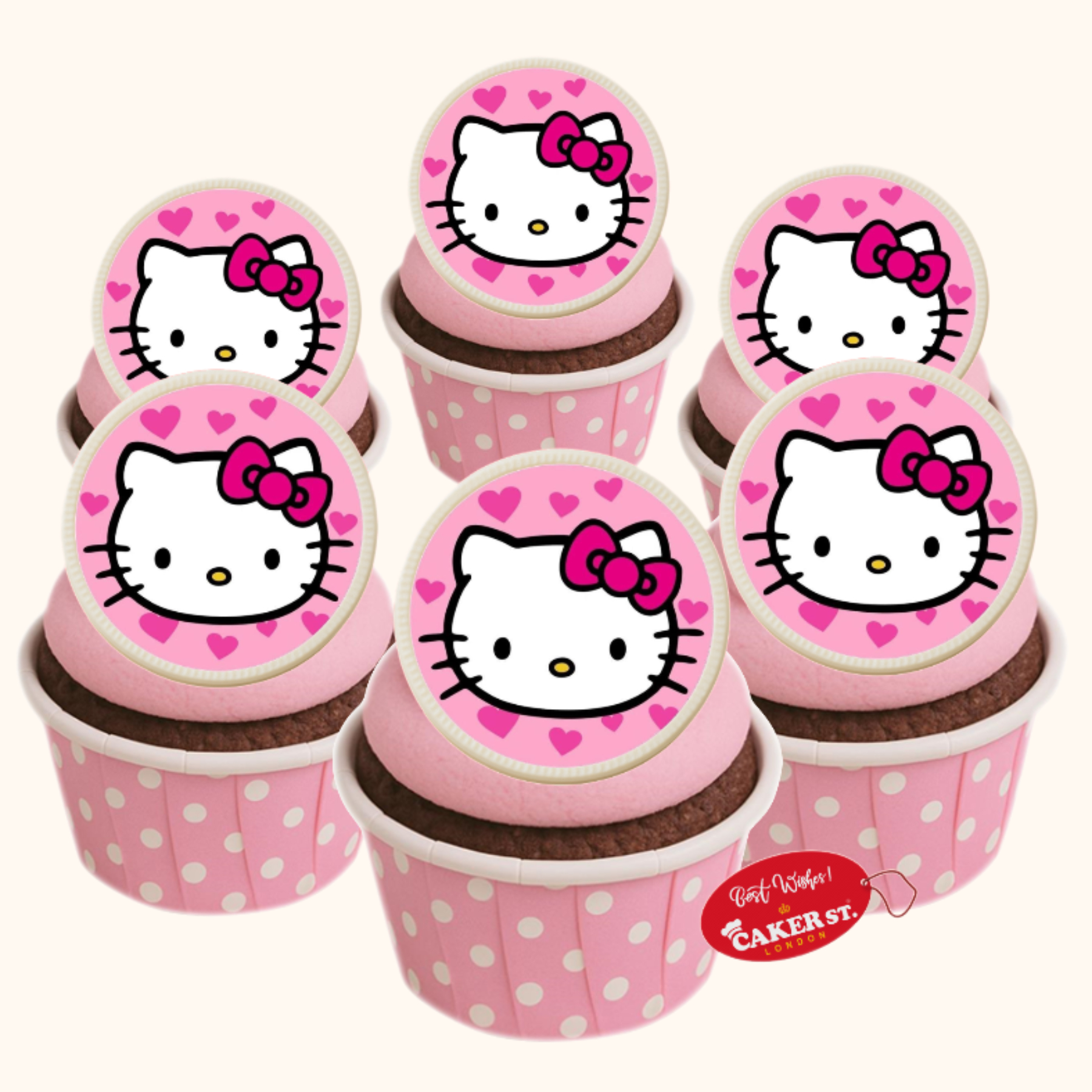 White Chocolate Hello Kitty Cupcakes