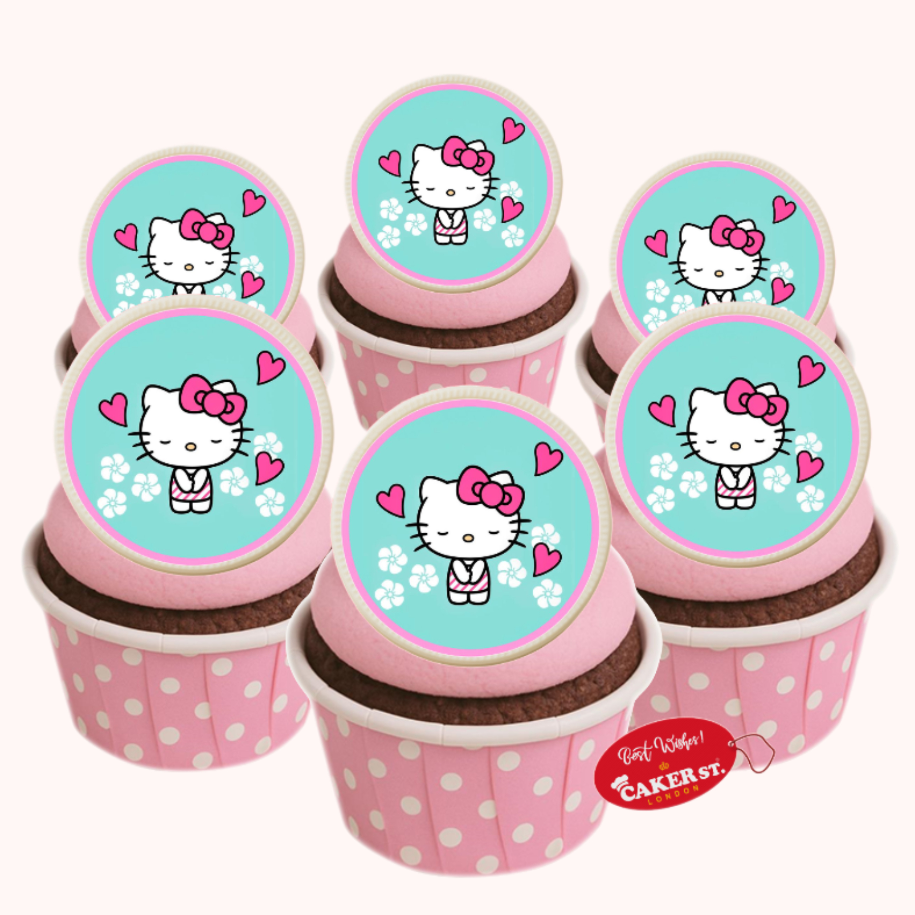 White Chocolate Hello Kitty Cupcakes