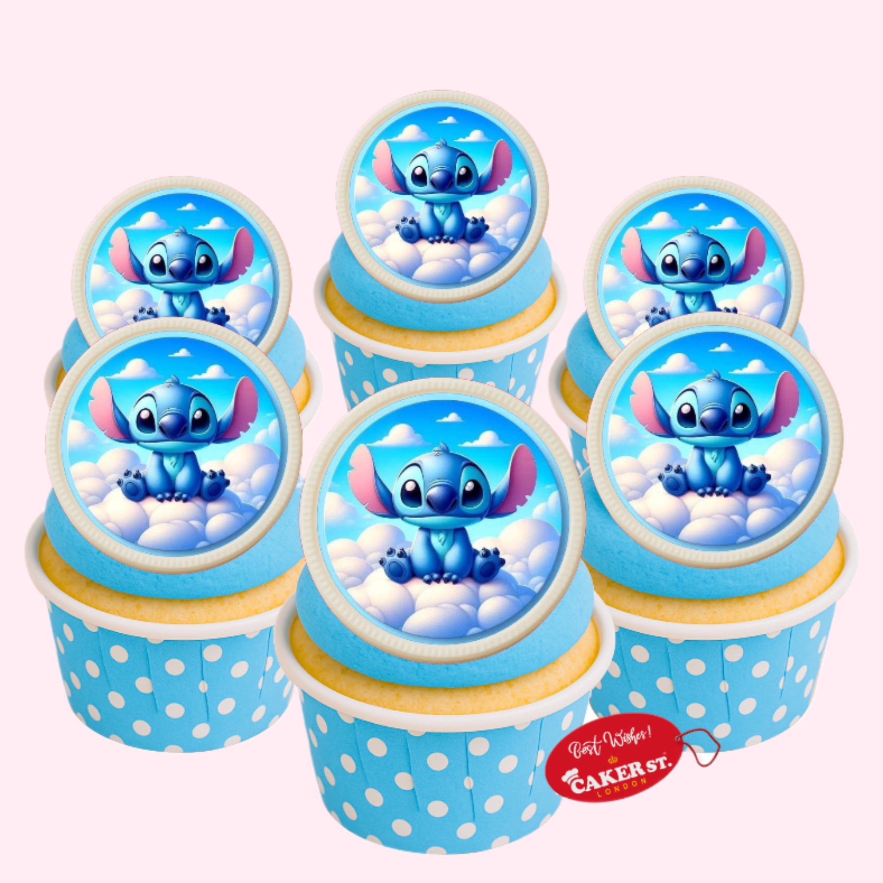 White Chocolate Lilo & Stich Themed Cupcakes