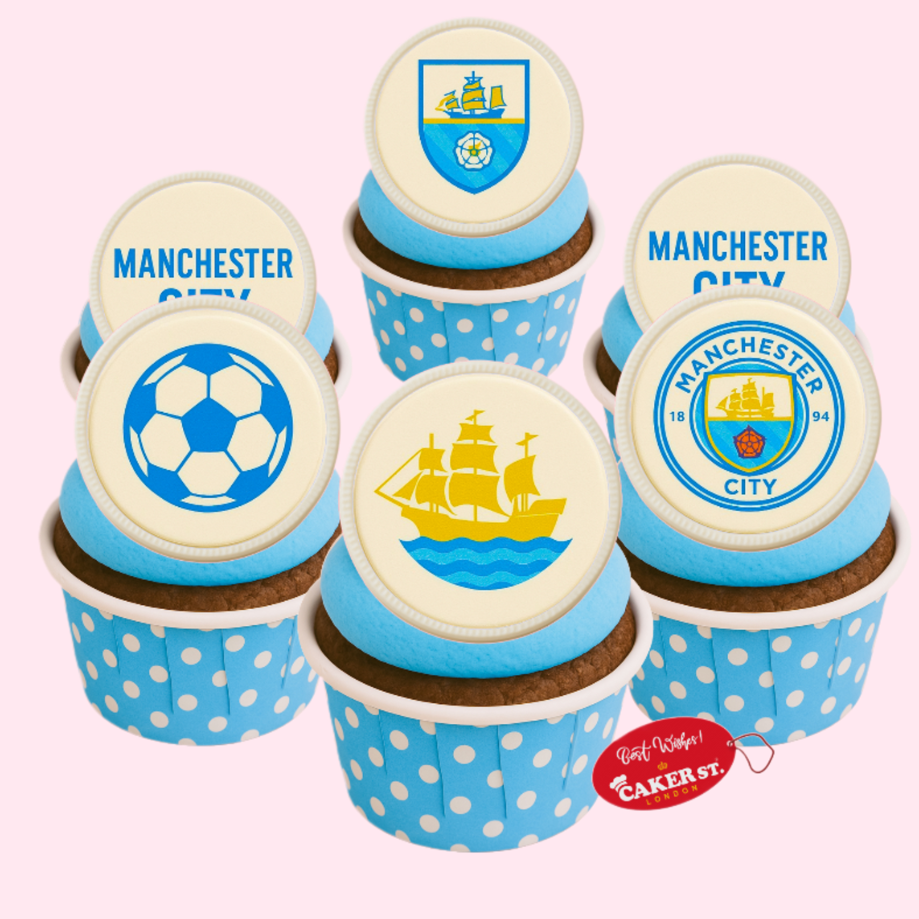 White Chocolate Manchester City Football Club Cupcakes 