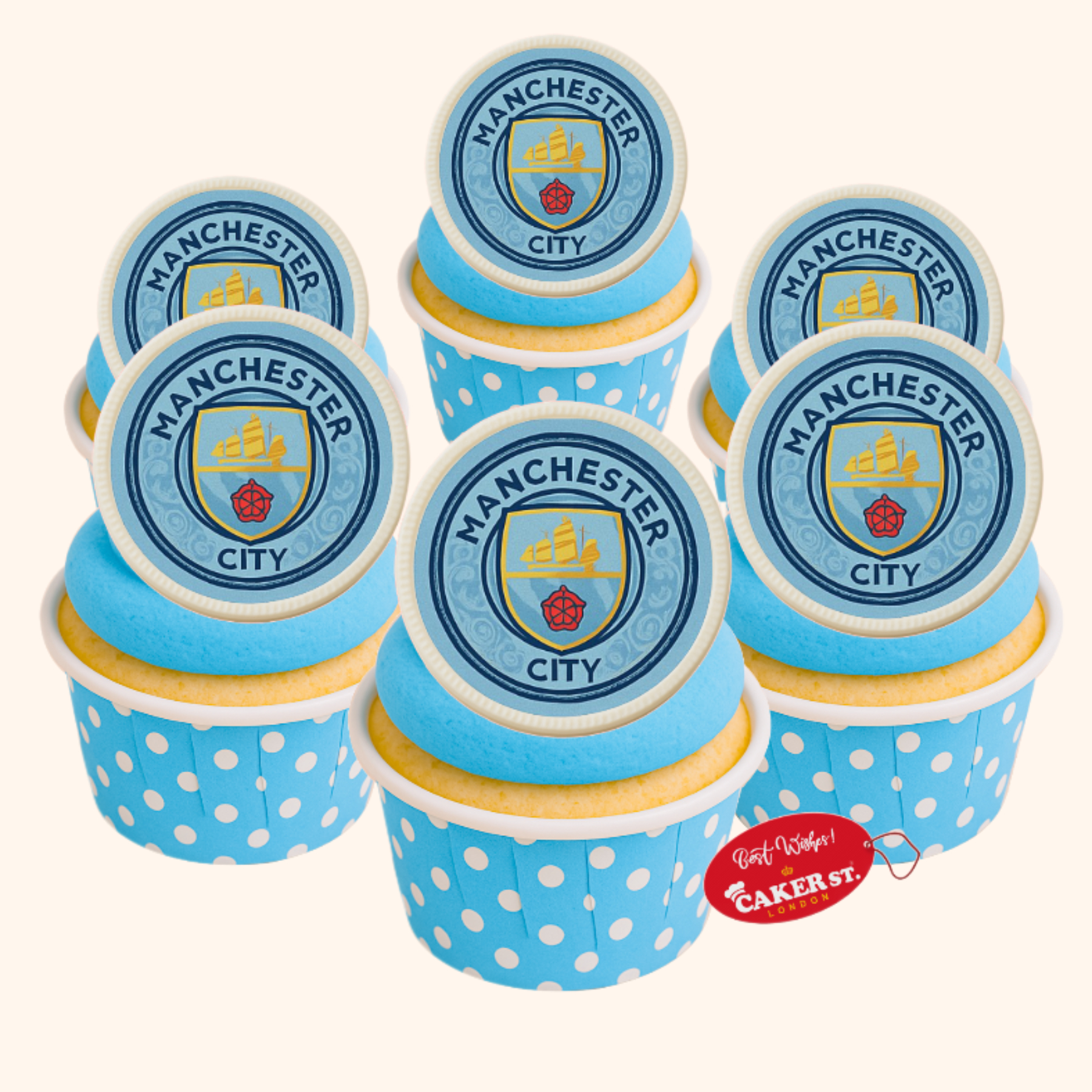 White Chocolate Manchester City Football Club Cupcakes 