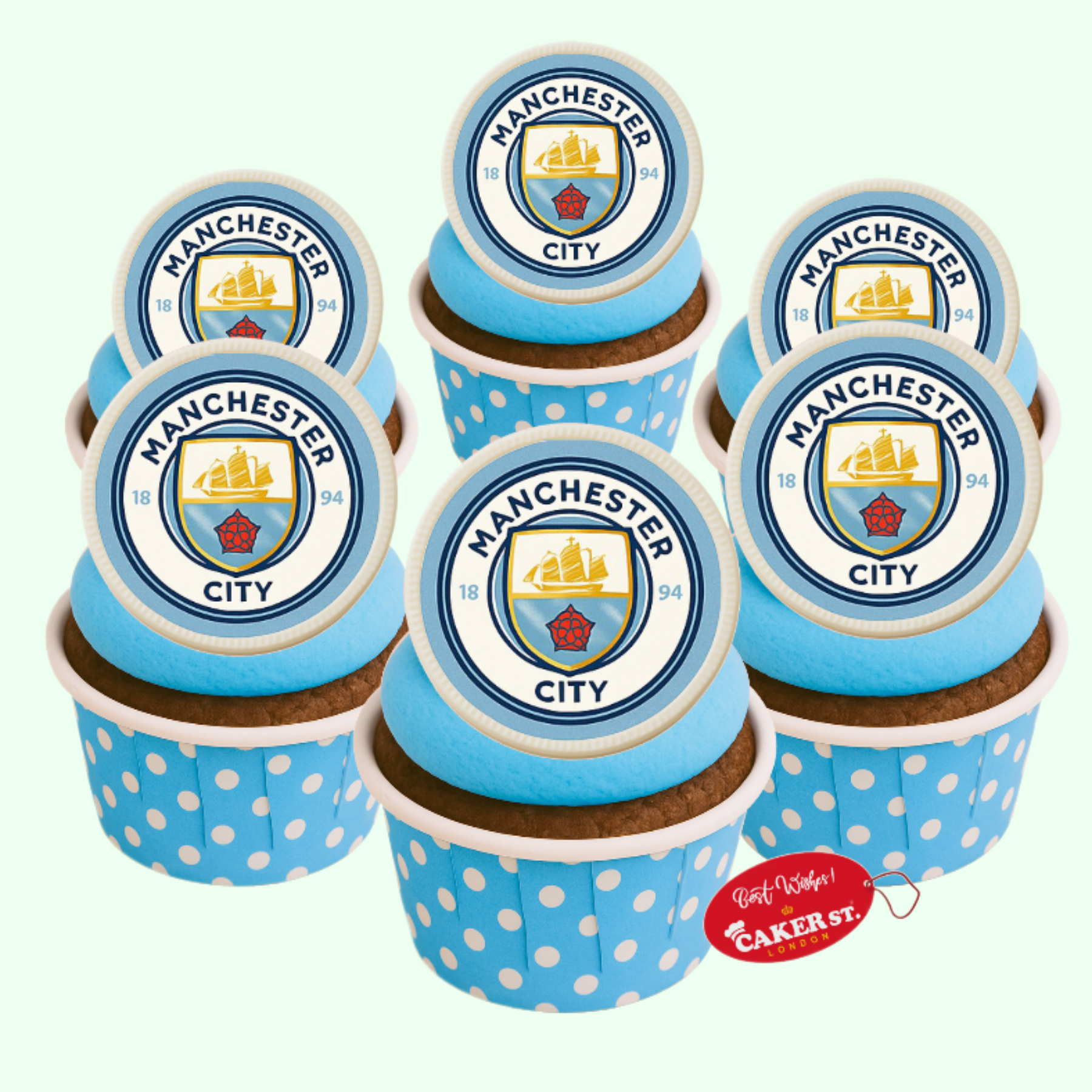 White Chocolate Manchester City Theme Cupcakes 