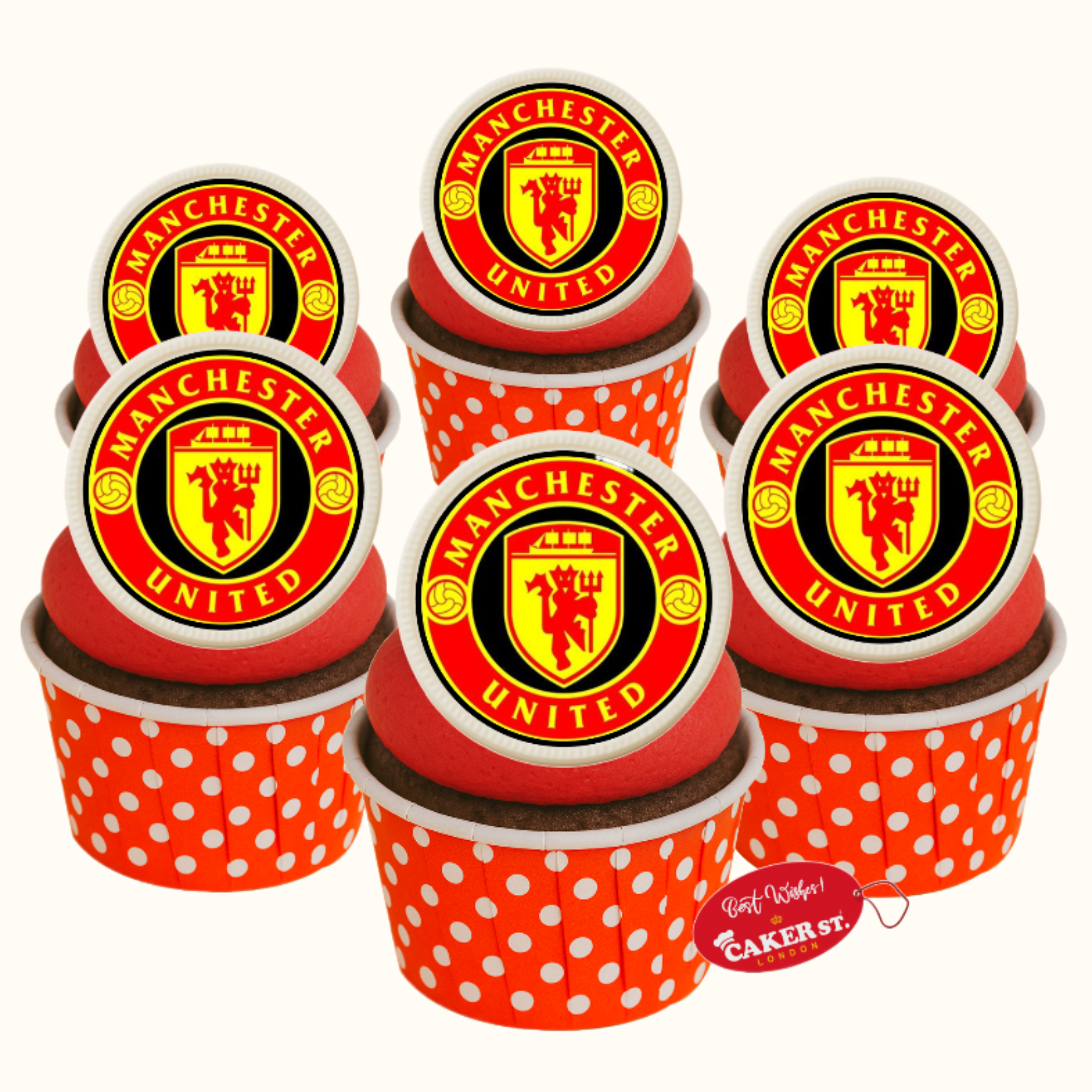 White Chocolate Manchester United Theme Cupcakes