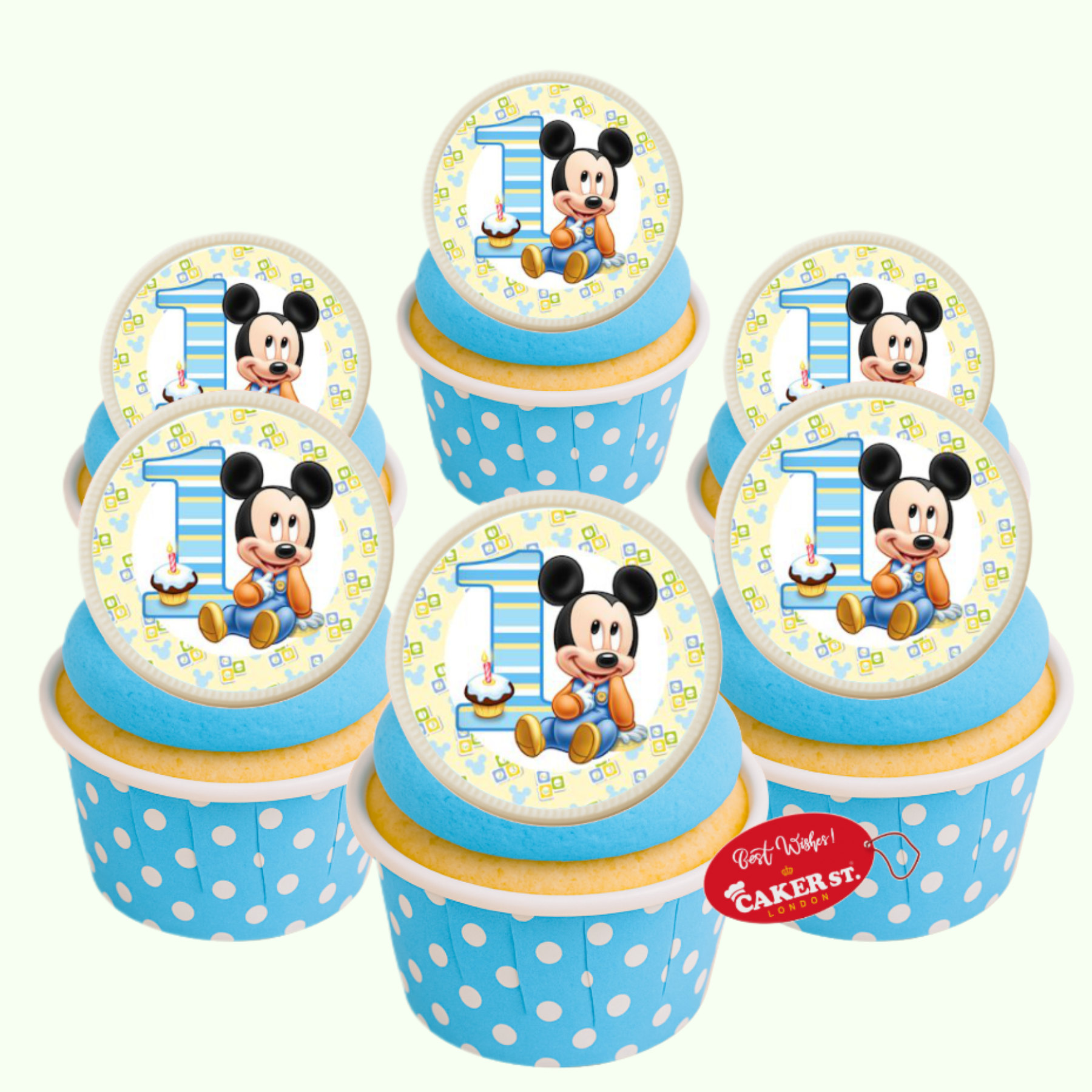 White Chocolate Mickey Mouse Themed Cupcakes