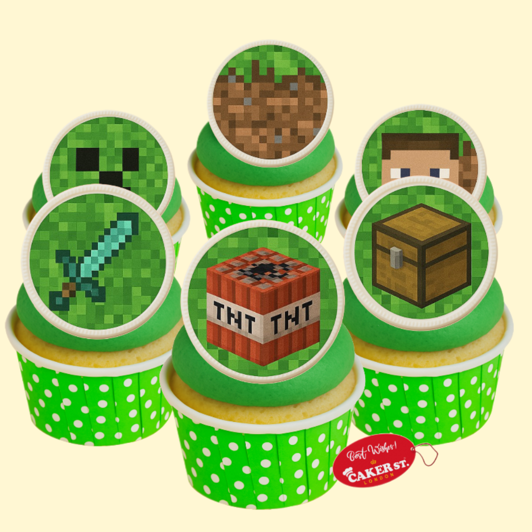 White Chocolate Minecraft Cupcakes