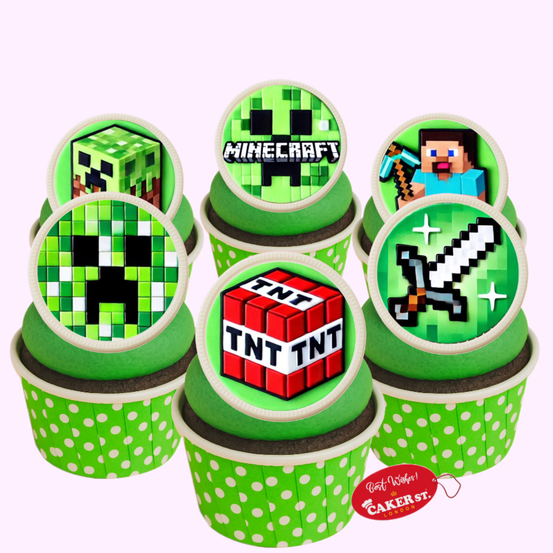 White Chocolate Minecraft Themed Cupcakes