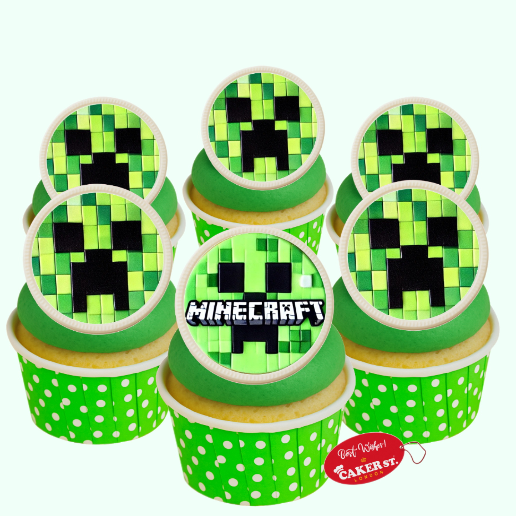 White Chocolate Minecraft Themed Cupcakes