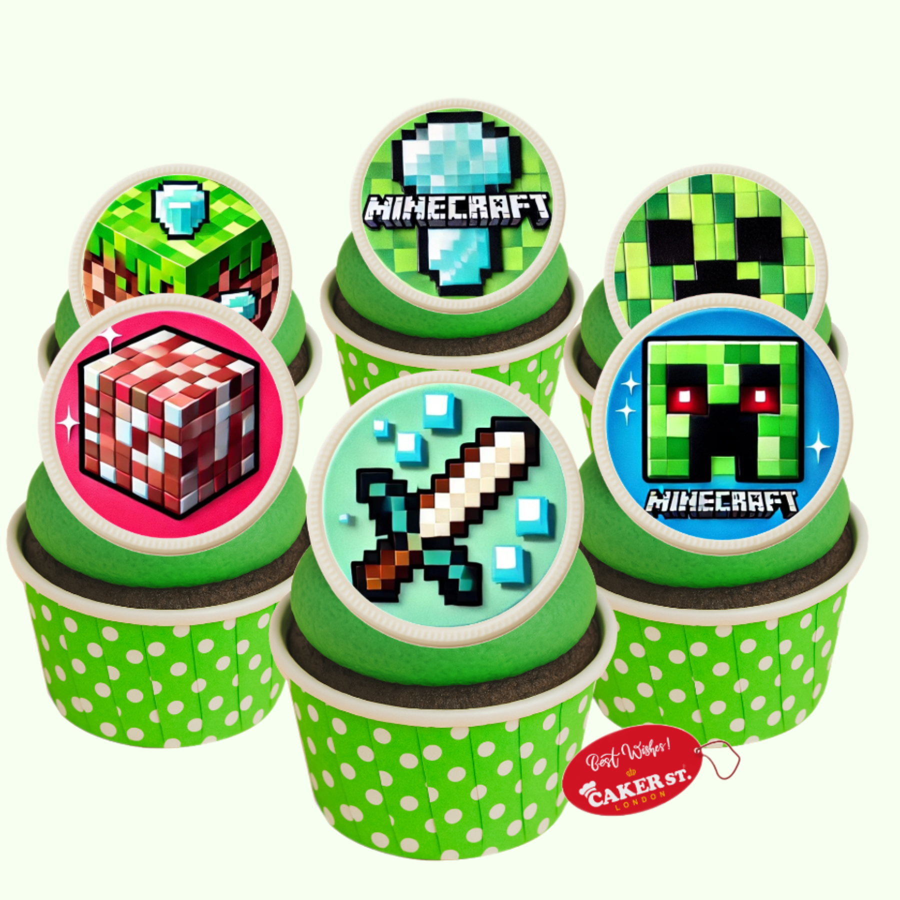 White Chocolate Minecraft Themed Cupcakes