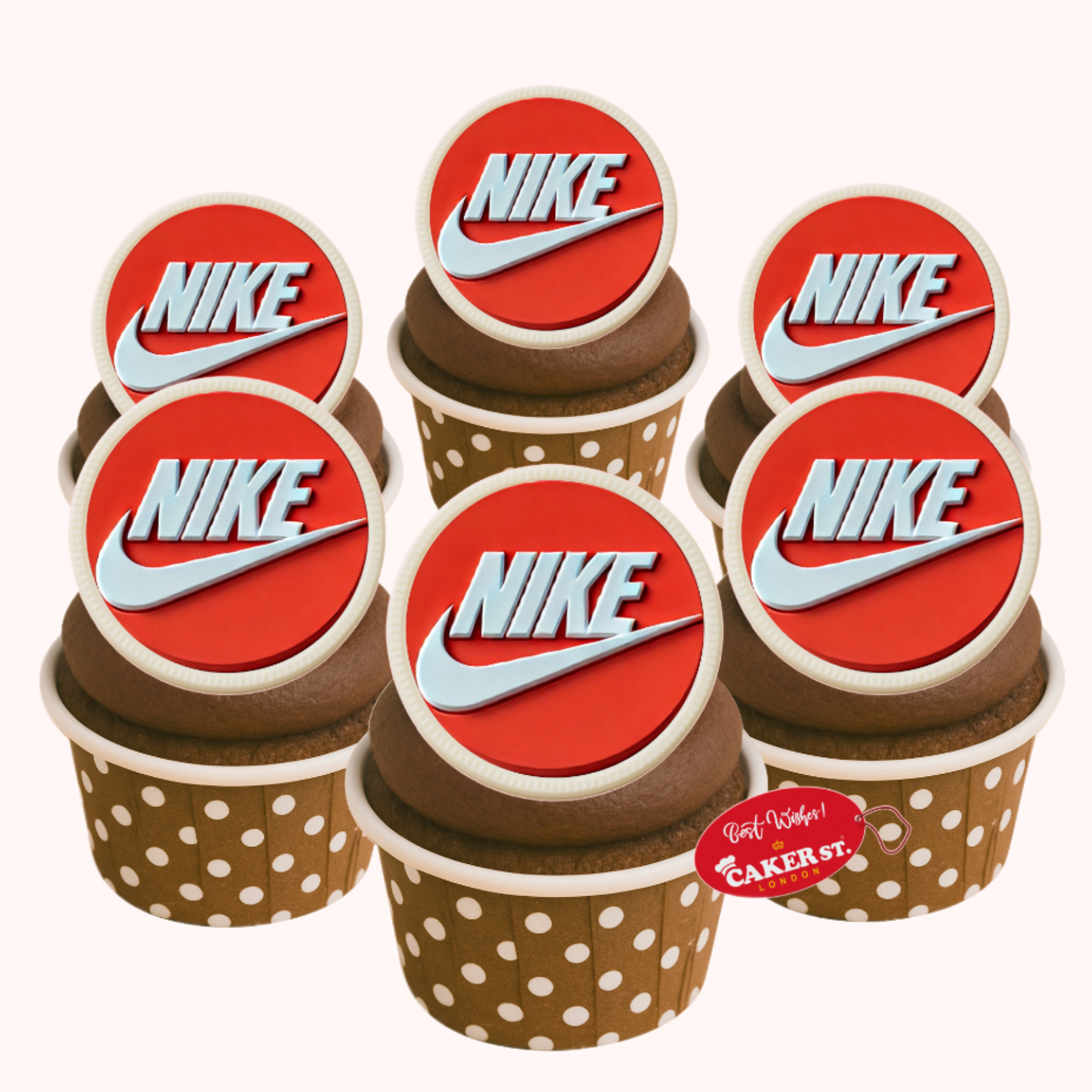 White Chocolate Nike-Themed Cupcakes