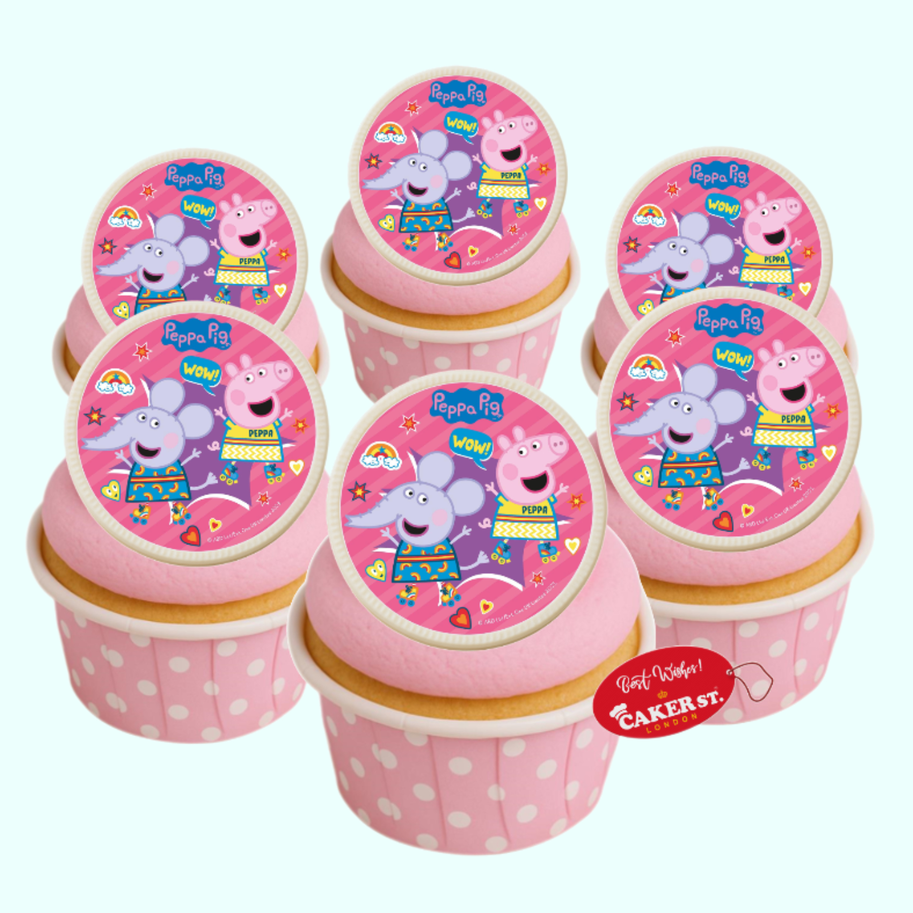 White Chocolate Peppa Pig Theme Cupcakes