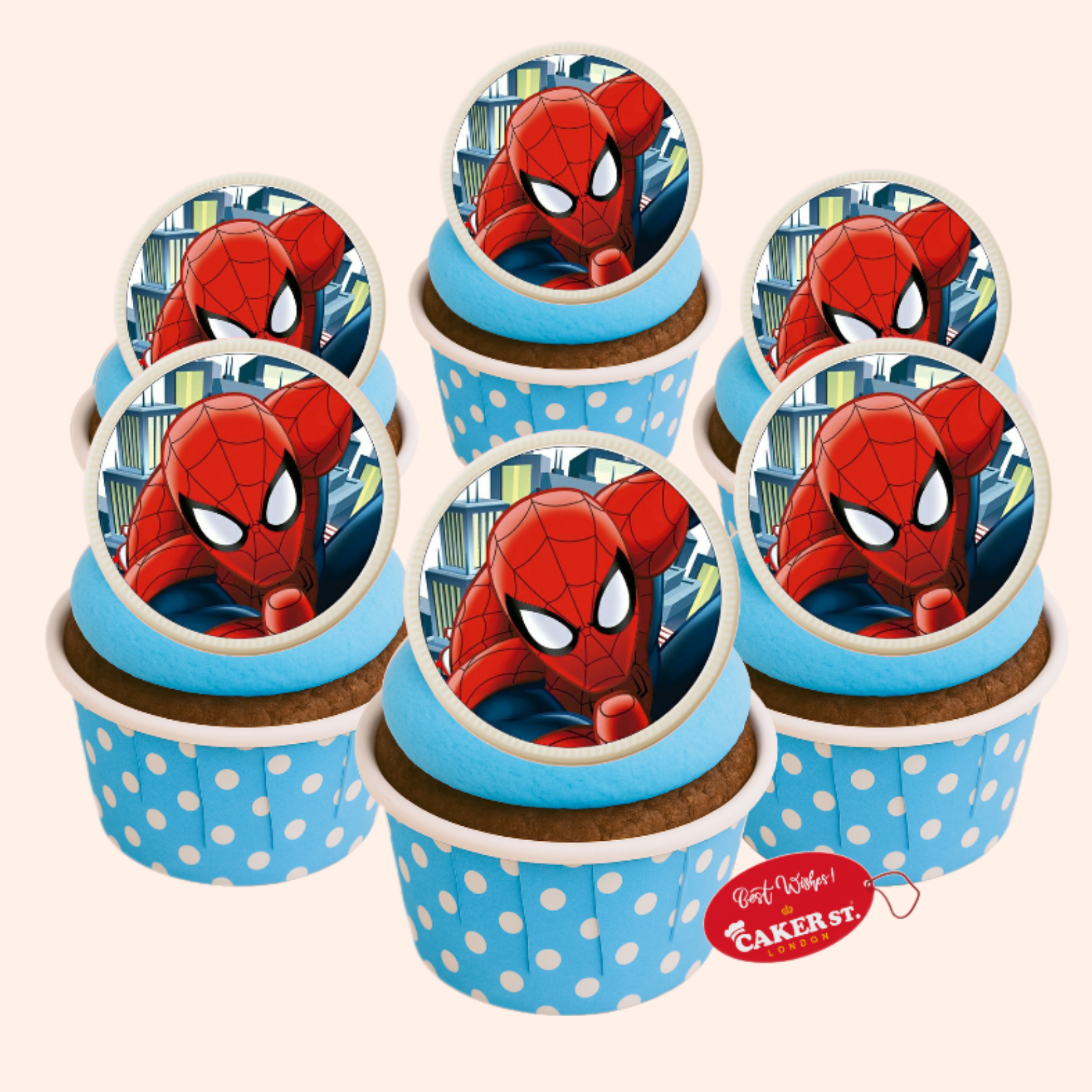 White Chocolate Spiderman Theme Cupcakes